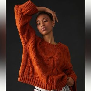 Anthropologie Maeve oversized cable knit sweater.
